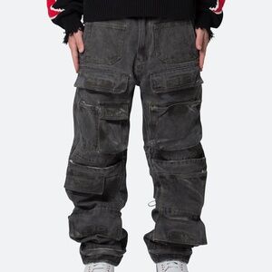 mnml Ultra Baggy Spray Cargo Denim - Black Size 32Black / 32